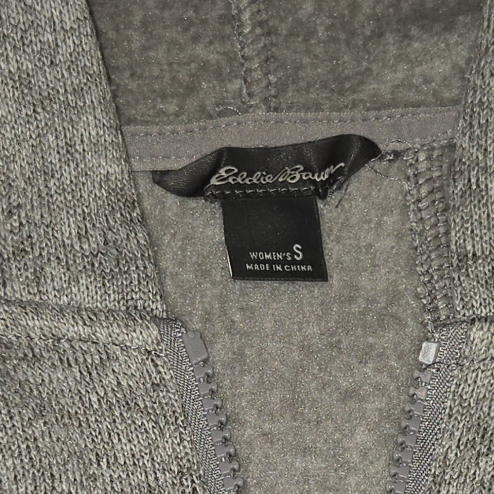 Eddie Bauer Women's Gray Heathered Knit Full Zip Hooded Sweater Jacket S - Picture 3 of 4